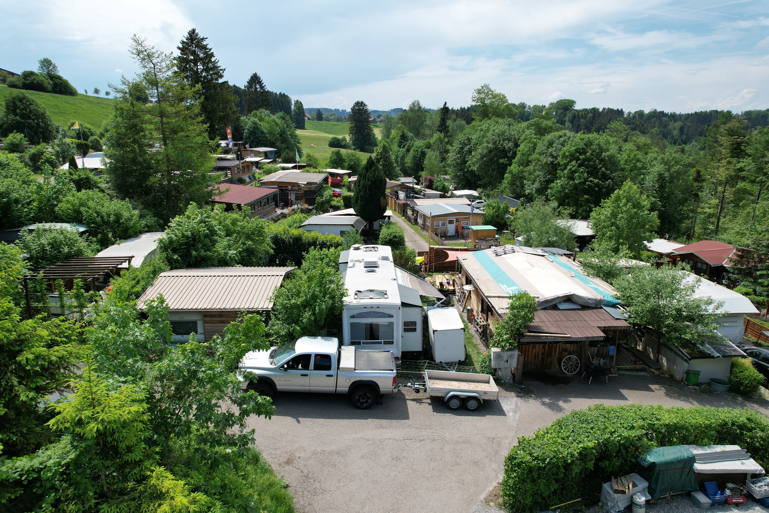 Drone view of the pitches