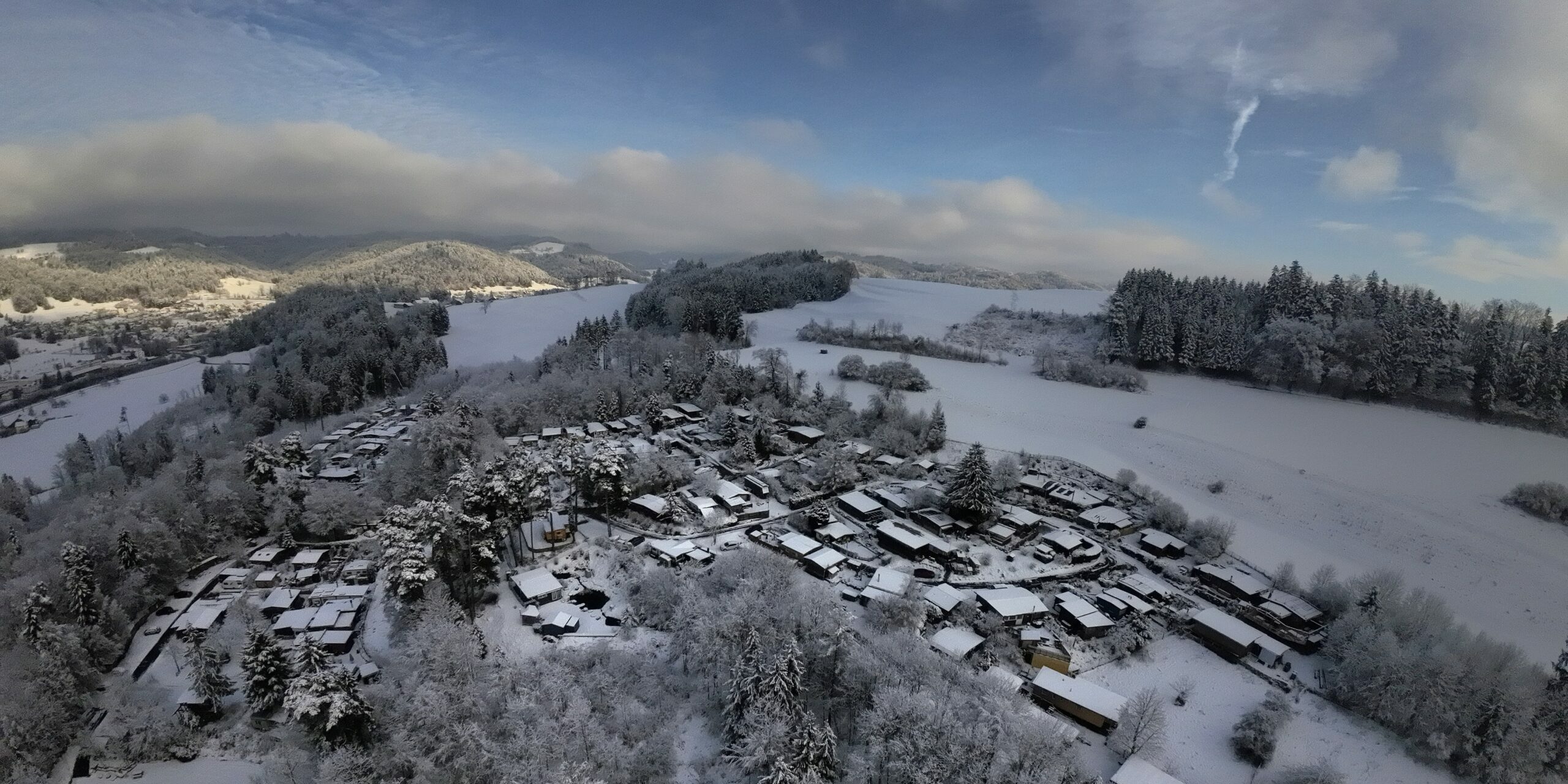 Snow-covered site in winter